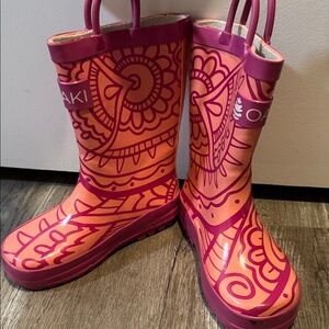 OAK Kids Vibrant Pink and Orange Patterned Boots
